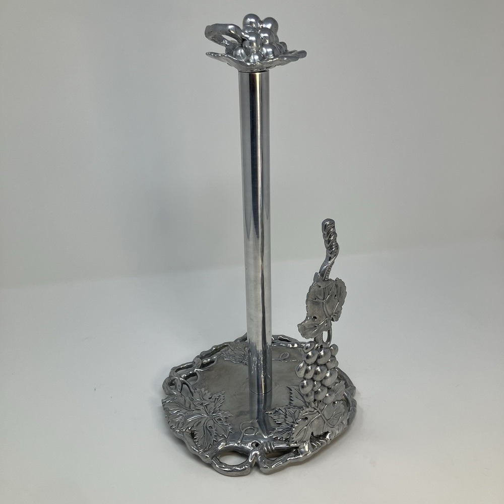 Arthur Court Vintage 2002 Aluminum Grape Vine Paper Towel Holder Countertop